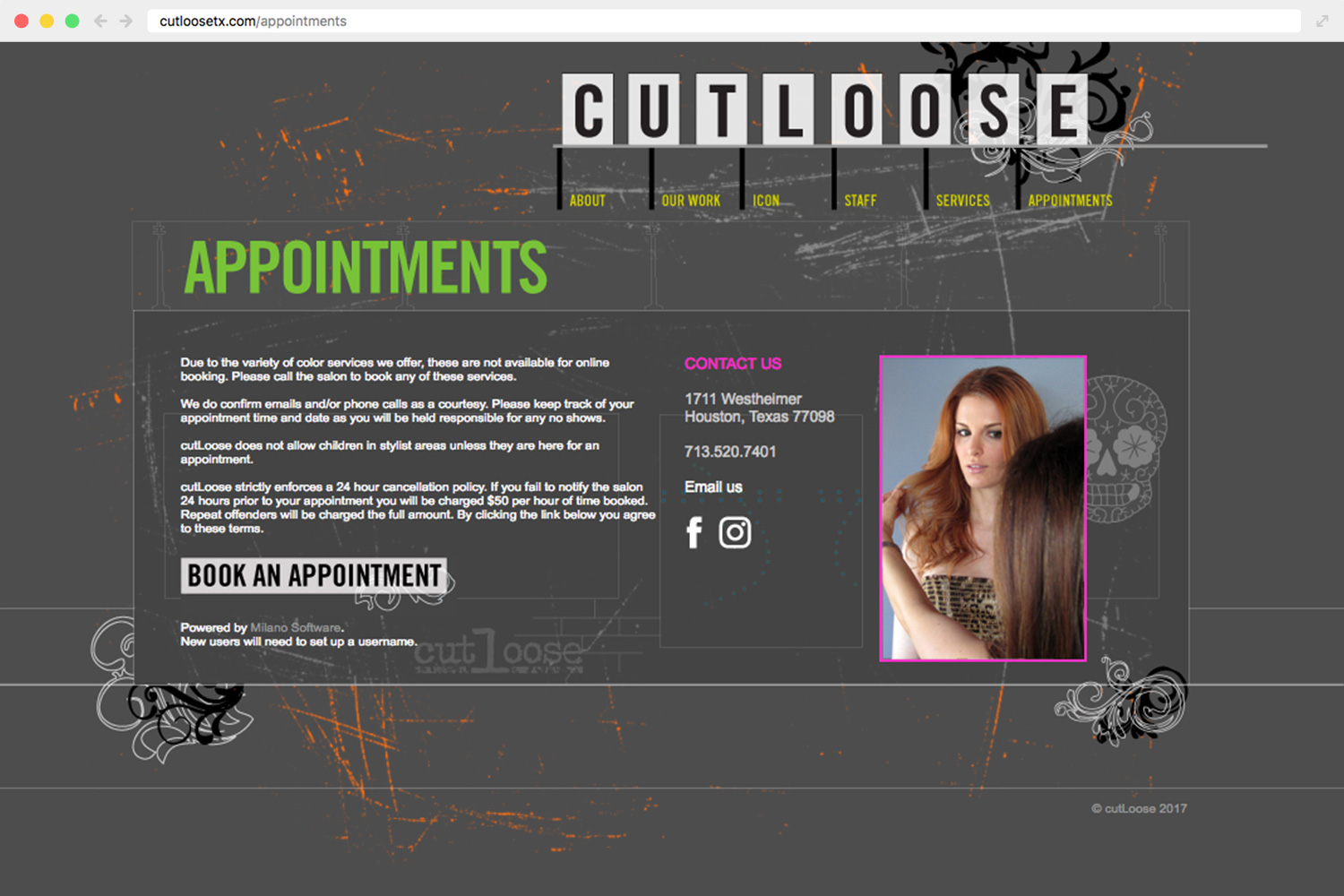 Cutloose Salon Website